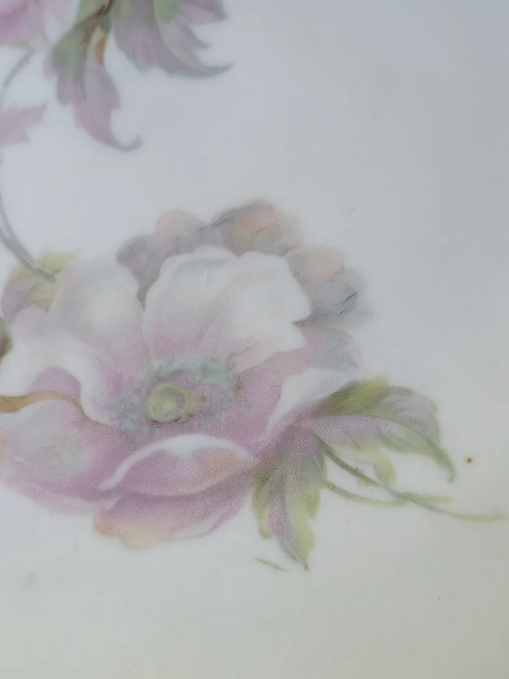 Antique Bavarian serving platter features hand painted poppies